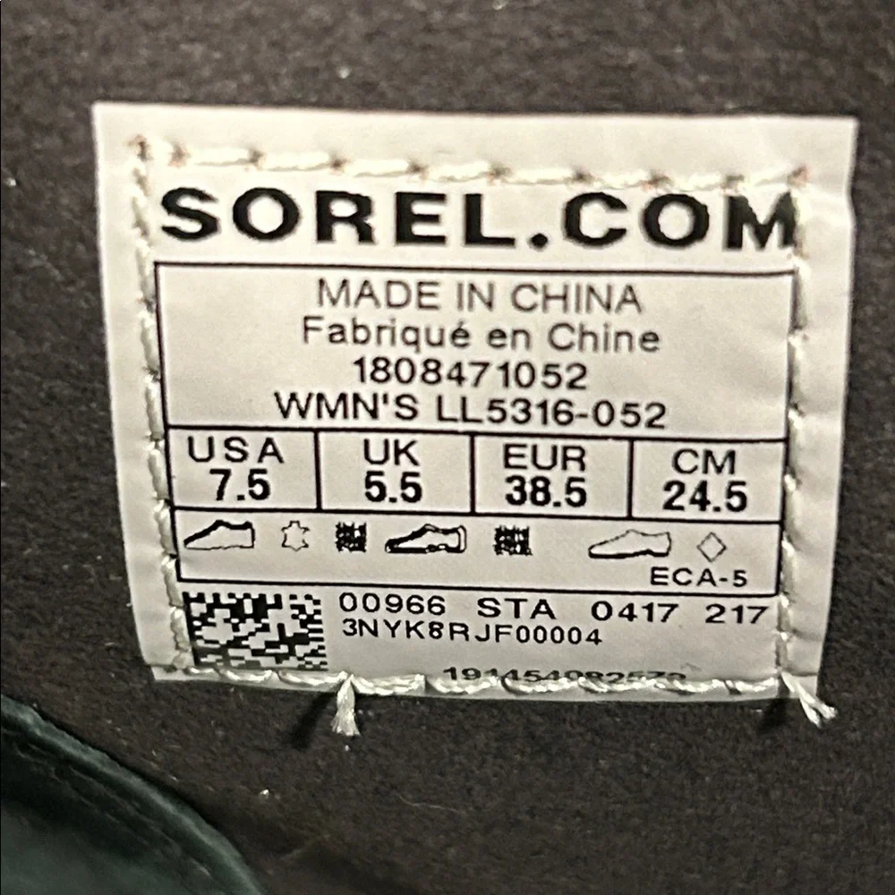 Sorel Lace Up Hidden Wedge Ankle Boots Lexie Womenโs Sz 7.5 LIKE NEW LL5316-052 - Picture 9 of 9